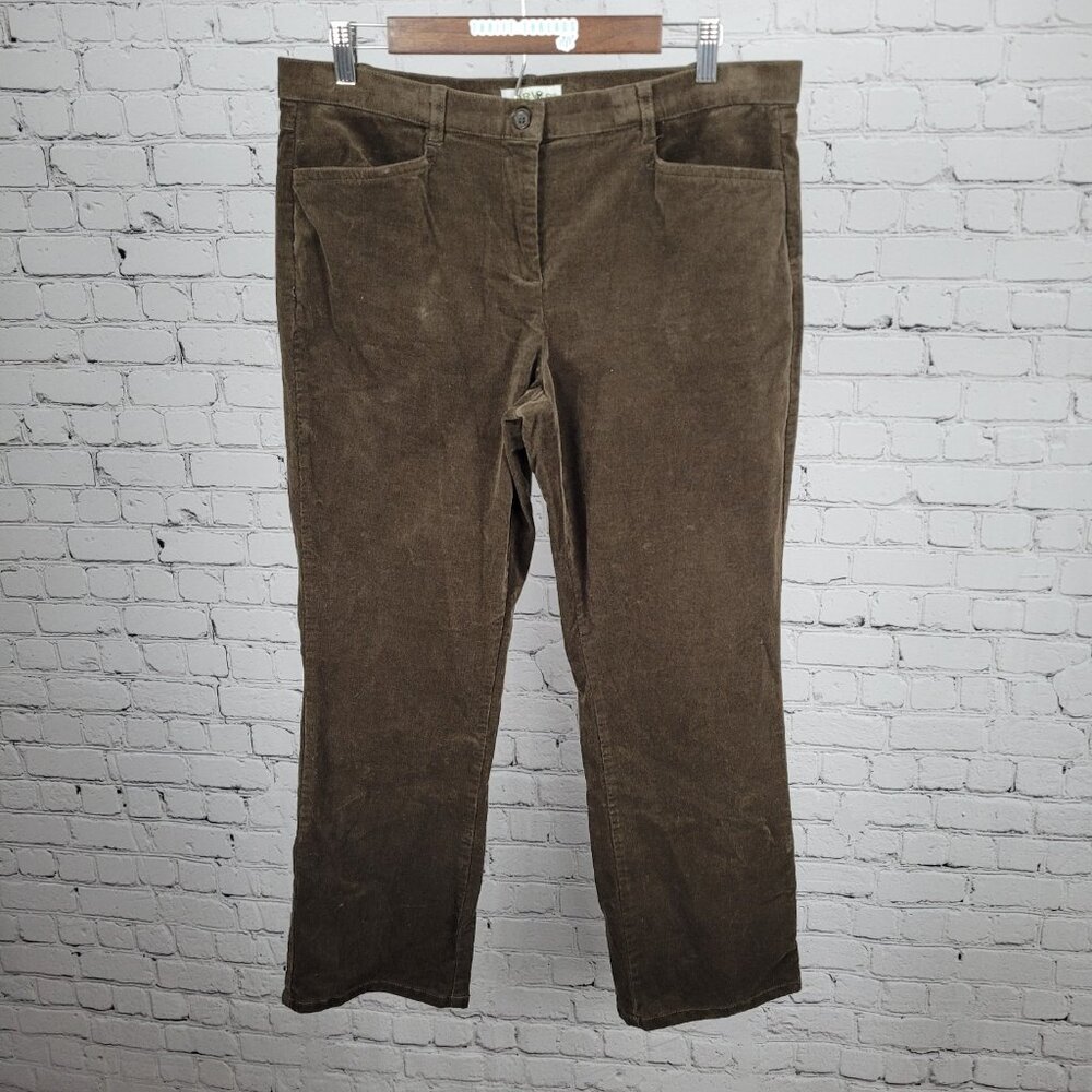 Orvis Brown Corduroy Stretch Mid Rise Straight Leg Pants 12 (35x28)